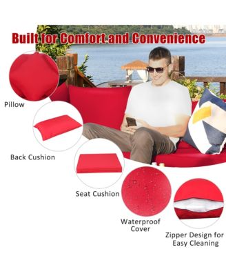 7PCS Patio Rattan Furniture Set Sectional Sofa Garden