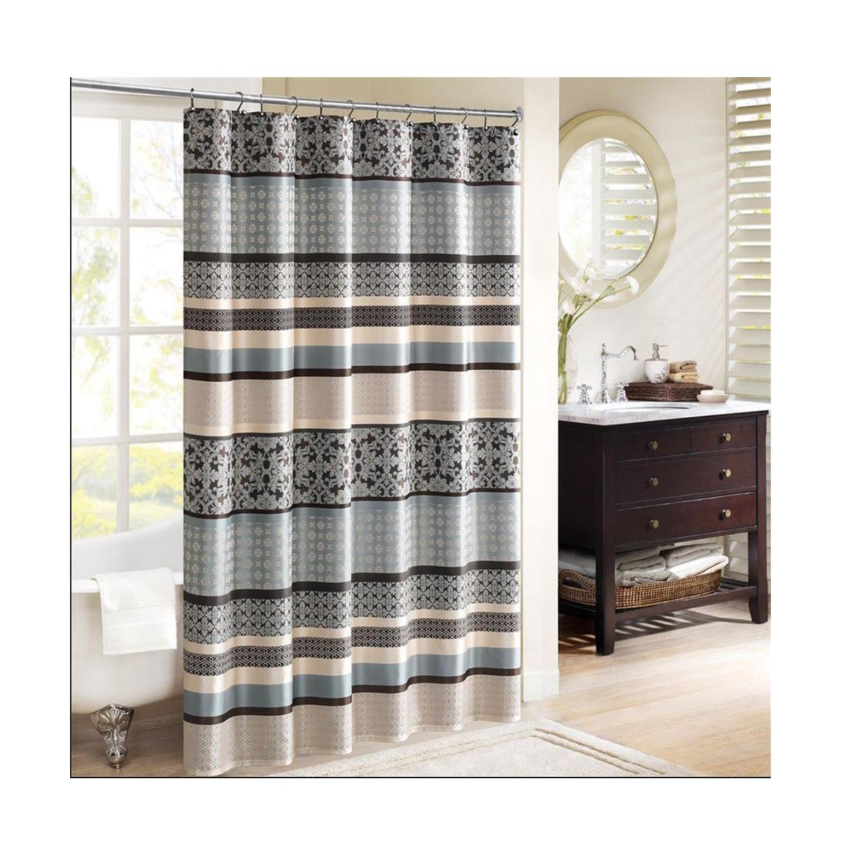 Home Outfitters Blue Jacquard Shower Curtain 72x72