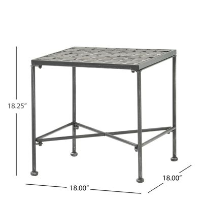 Black Iron End Table Versatile Patio Decor for Any Occasion