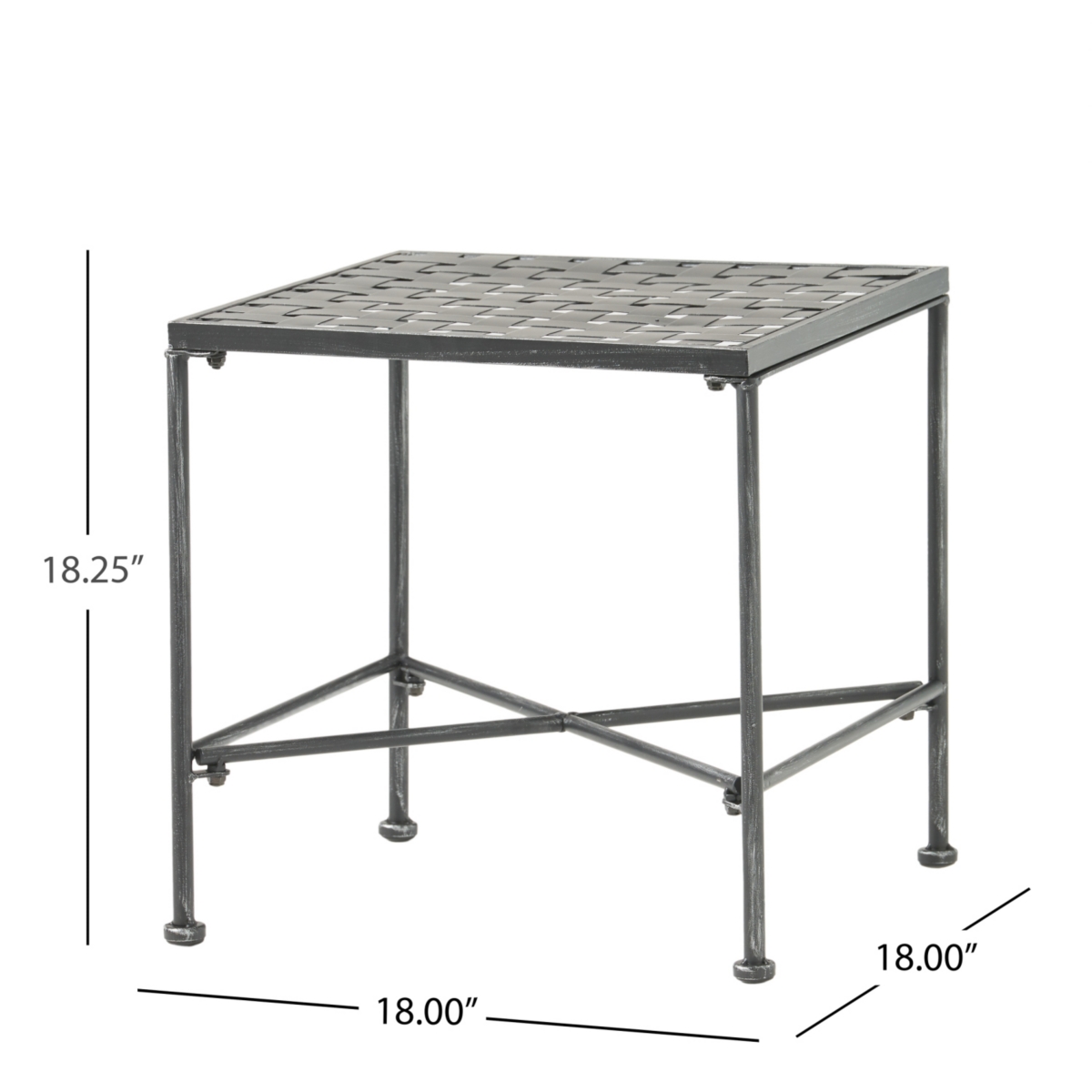 Streamdale Furniture Black Iron End Table Versatile Patio Decor for Any Occasion