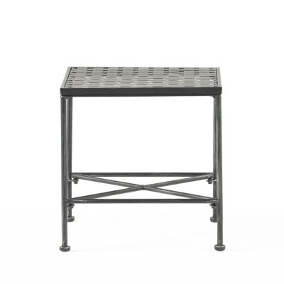 Black Iron End Table Versatile Patio Decor for Any Occasion