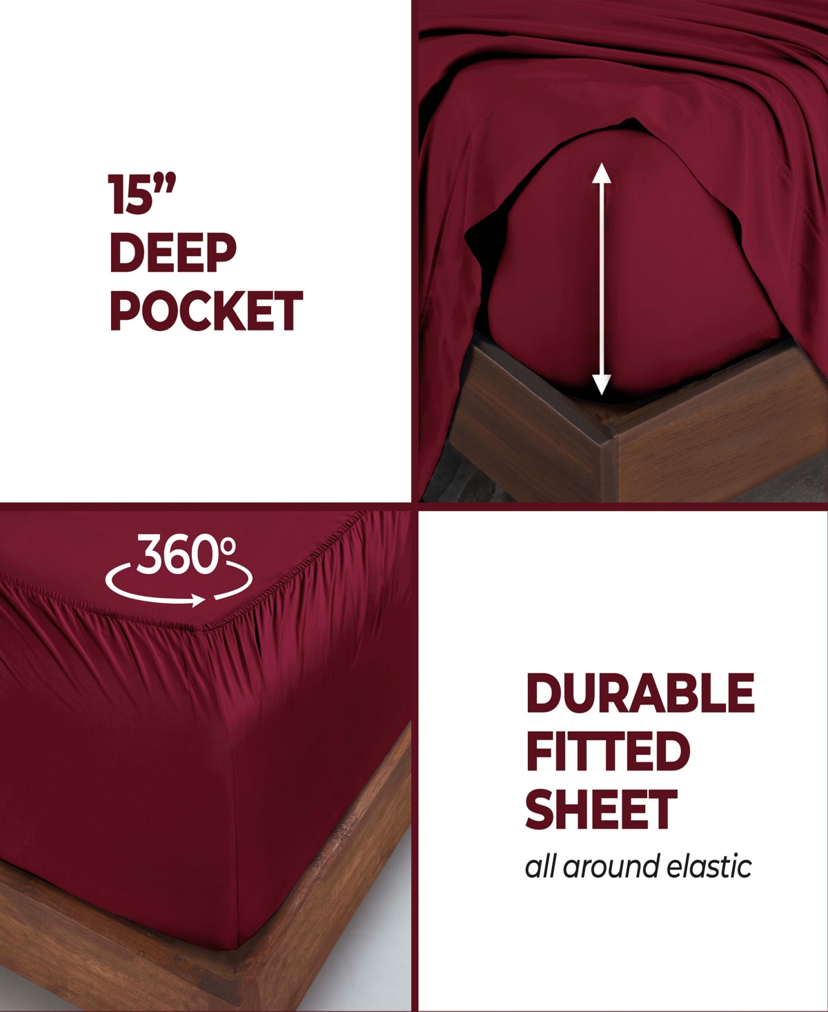 Superior Modal From Beechwood 300 Thread Count Lightweight Cooling Solid Deep Pocket Bed Sheet Set, Xl
