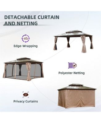 12x16ft Hardtop Gazebo with Polycarbonate Roof