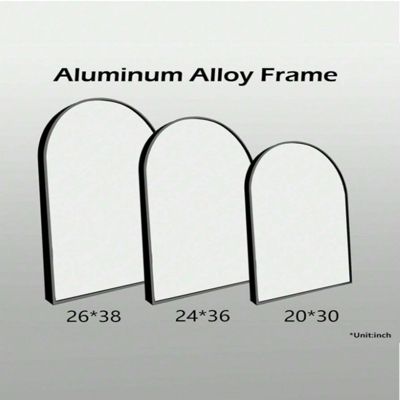 Arched Wall Mounted Mirror 26"x38" in Black