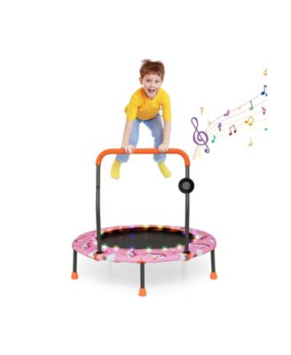 36 Inch Mini Trampoline with Colorful LED Lights and Bluetooth Speaker