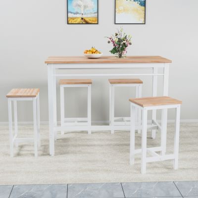 5-Piece Kitchen Table & Stools White Oak