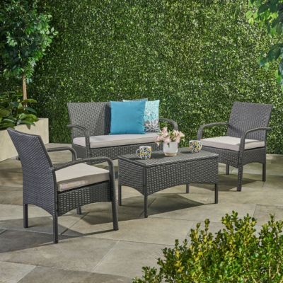 Cordoba Brown PE Rattan 4-Piece Outdoor Chat Set