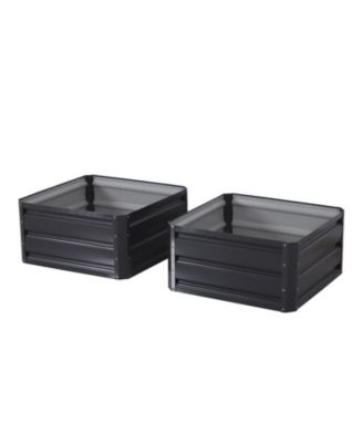 Stylish & Durable 2-Pack Elevated Garden Planters with Open Bottoms