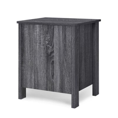 Minimalist Wood-Finish Nightstand with Convenient Storage