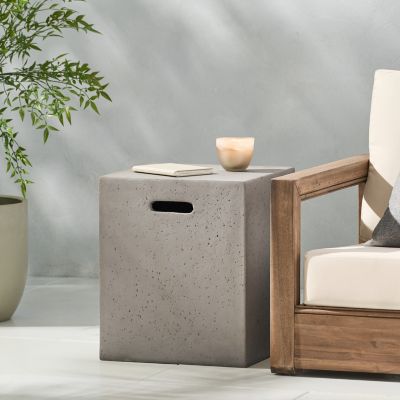 Modern Concrete Tank Holder Side Table Chic, Durable, Multi-Purpose