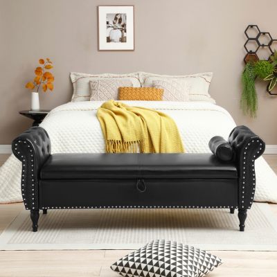 Streamdale 63" Upholstered Storage Bench Ottoman