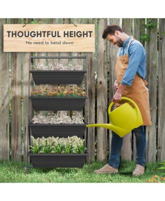 4-Tiered Vertical Garden Ergonomic, Space-Saving, Elevated Planter