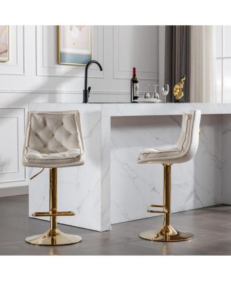 Streamdale Chrome Swivel Bar Stools Set