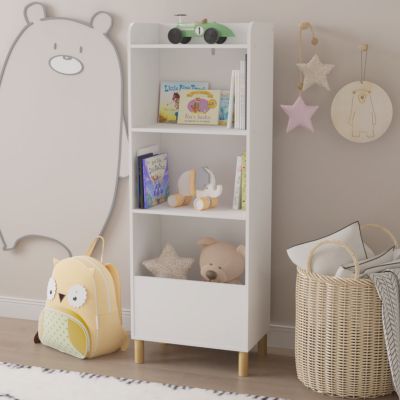 4-Tier Kids Bookcase & Toy Storage Organizer