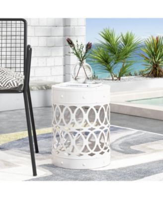 Modern Geometric Iron Cut Side Table Chic, Durable, Assembly-Free