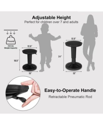 Adjustable Active Learning Stool Sitting Home Office Wobble Chair with Cushion Seat