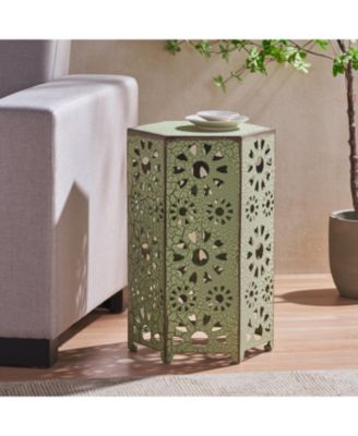 Vibrant Sunburst Iron Side Table Adds Color and Convenience to Your Patio