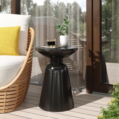 Chic Circular Side Table with Pedestal Base