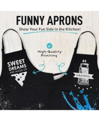 Funny Aprons for Men, Women & Couples 2-Pc.