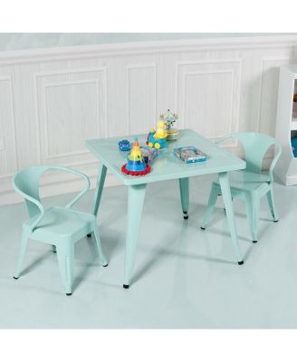 27'' Kids Square Steel Table Play Learn Activity Table-Blue
