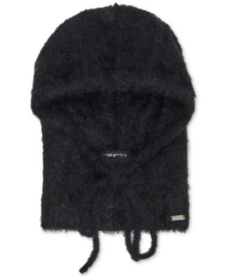 Women's Solid Eyelash Drawstring Hood