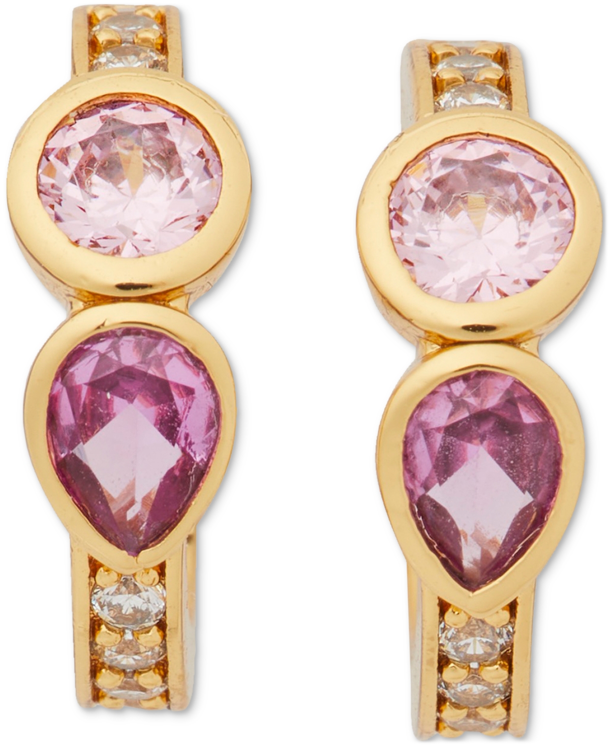 kate spade new york Gold-Tone Bubbly Bezel Huggie Hoop Earrings, .55
