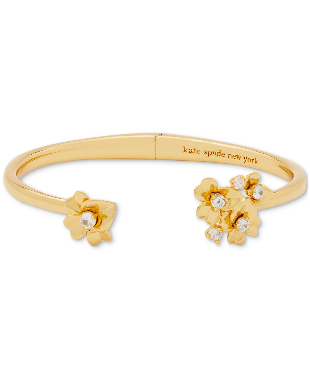 Gold-Tone Precious Pansy Cuff Bracelet - Gold.