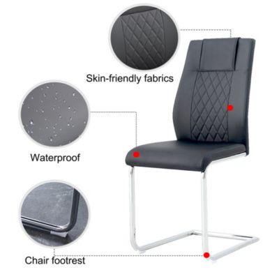 Modern PU Leather Dining Chairs with Metal Legs | Easy Assembly