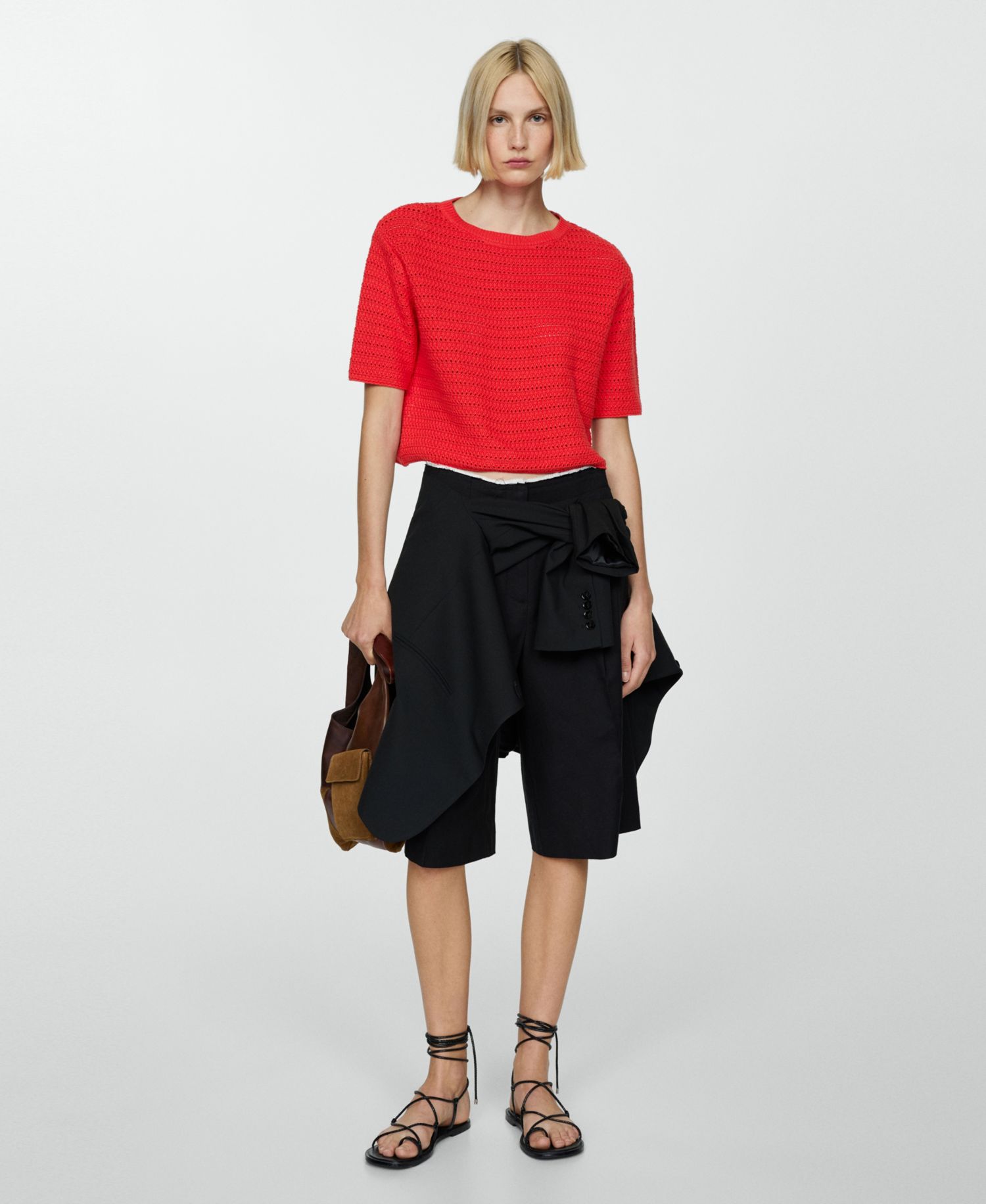 Women's Openwork Details Knitted Jumper