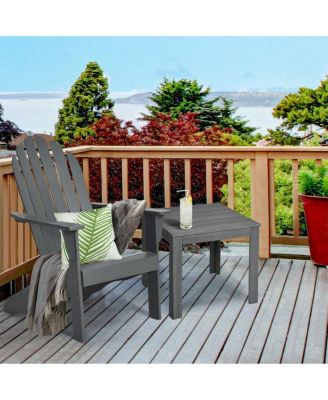 Acacia Wood Outdoor Adirondack Chair with Ergonomic Design