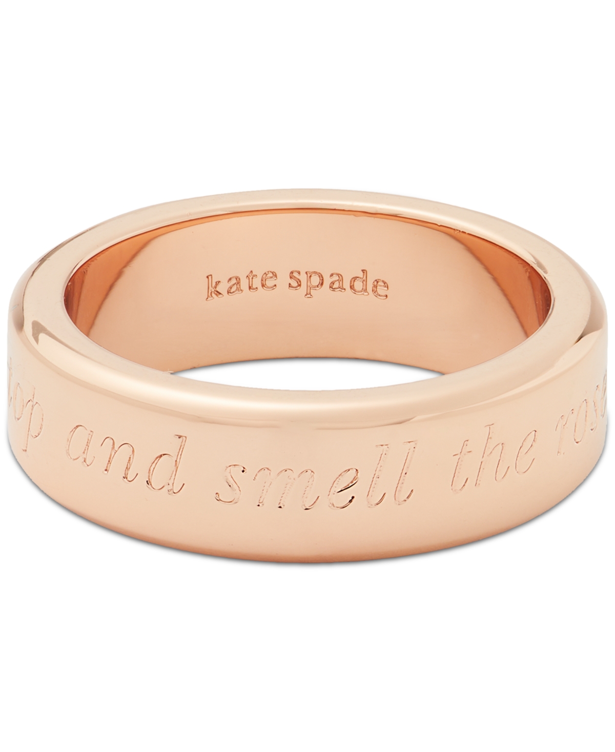 Engraved Idiom Script Band Ring - Rose Gold