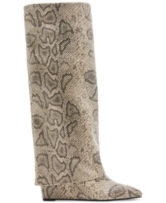 Evander Fold-Over Cuffed Knee High Wedge Dress Boots