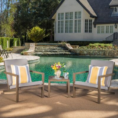 Streamdale Modern Acacia Wood Adirondack Chair with Water-Resistant Cushions