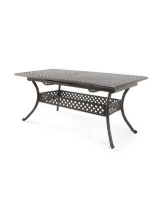 Industrial Outdoor End Table with Rustic Acacia Wood Top