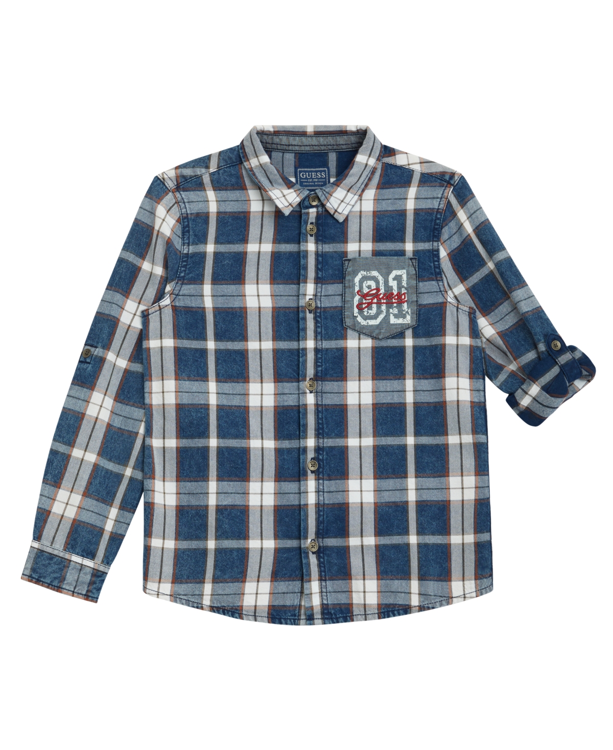 Guess Big Boys Long Sleeve Flannel Shirt
