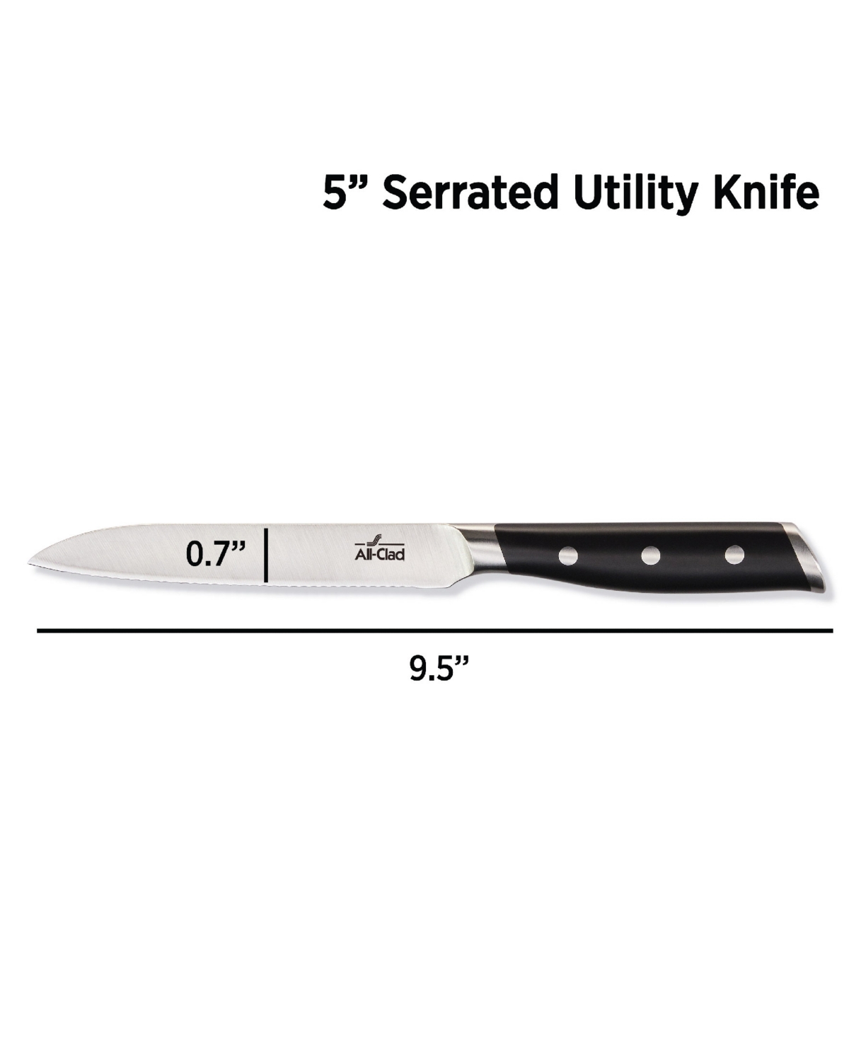 All-clad 5" Serrated Utility Knife In Black