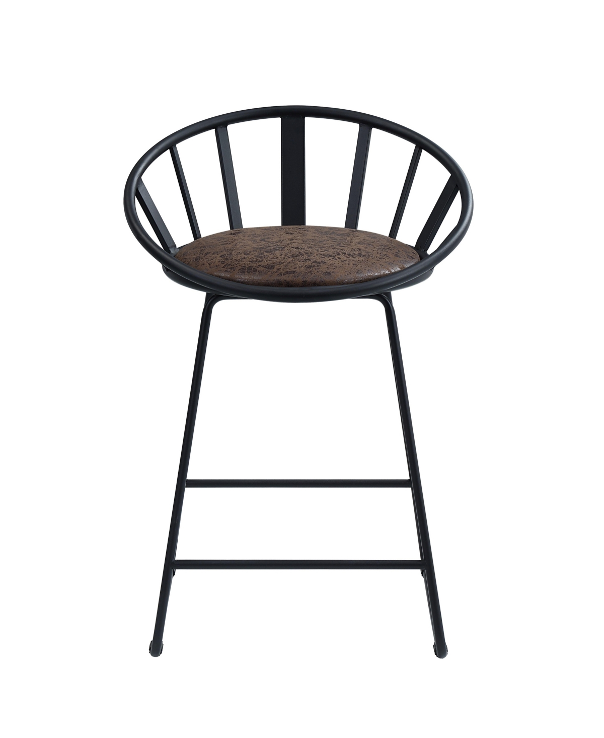 Streamdale Furniture Zudora Counter Height Chair (Set-2), Synthetic Leather &Finish - Black