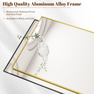 Rectangular Wall Mounted Mirror 20"x28" in Black