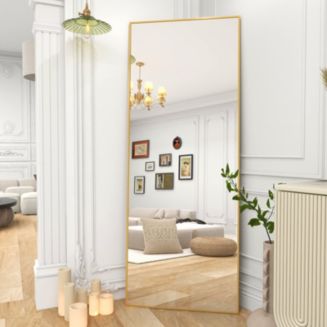 Homlux Gold 64"x21" Full-Length Rectangle Nano Glass Mirror, Standing or Wall-Mounted - Macy's