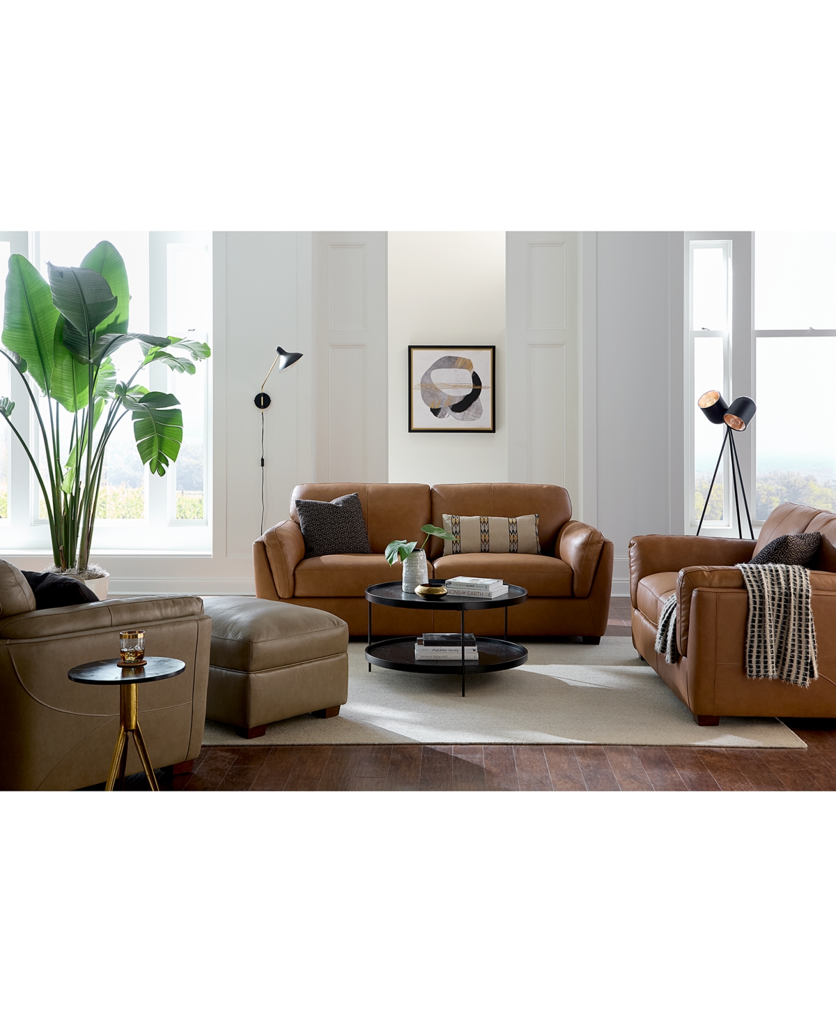 Macy's Korder Leather Chair, Created For  In Tumbleweed