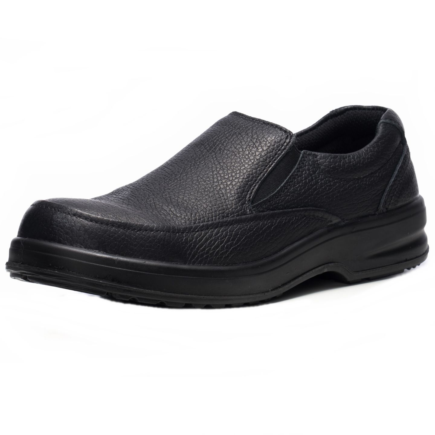 Мужские туфли Alpine Swiss Arbete Work Shoes Slip Resistant Genuine Leather Non Slip Loafers All Day Comfort Easy Slip On, цвет: Чёрный — фото 4