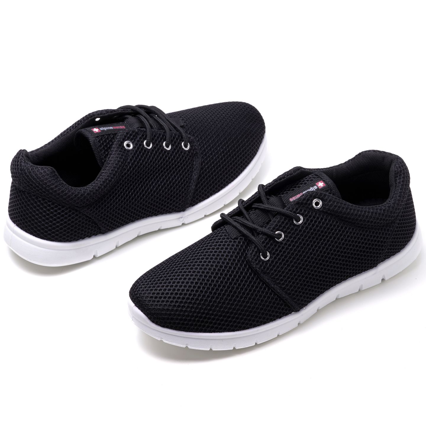 Мужские кроссовки Alpine Swiss Kilian Walking Shoes Breathable Mesh Running Shoes Lightweight Fashion Sneakers Athletic Tennis Trainers, цвет: Чёрный — фото 6