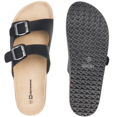 MENS DOUBLE STRAP CASUAL SLIDES FLAT SANDALS