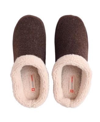 Mens Memory Foam Clog Slippers Fleece Fuzzy Slip On House Shoes