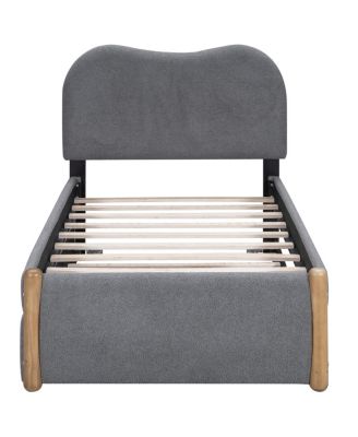 Twin Upholstered Platform Bed with Trundle
