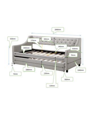 Twin Upholstered Trundle Daybed