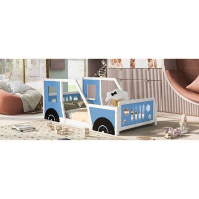 Streamdale Twin Size Classic Car-Shaped Platform Bed With Wheels