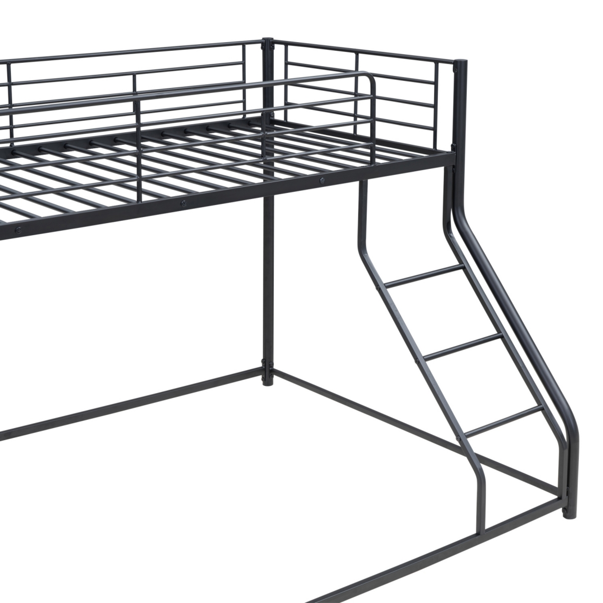 Simplie Fun Metal Floor Bunk Bed, Twin Xl Over Queen