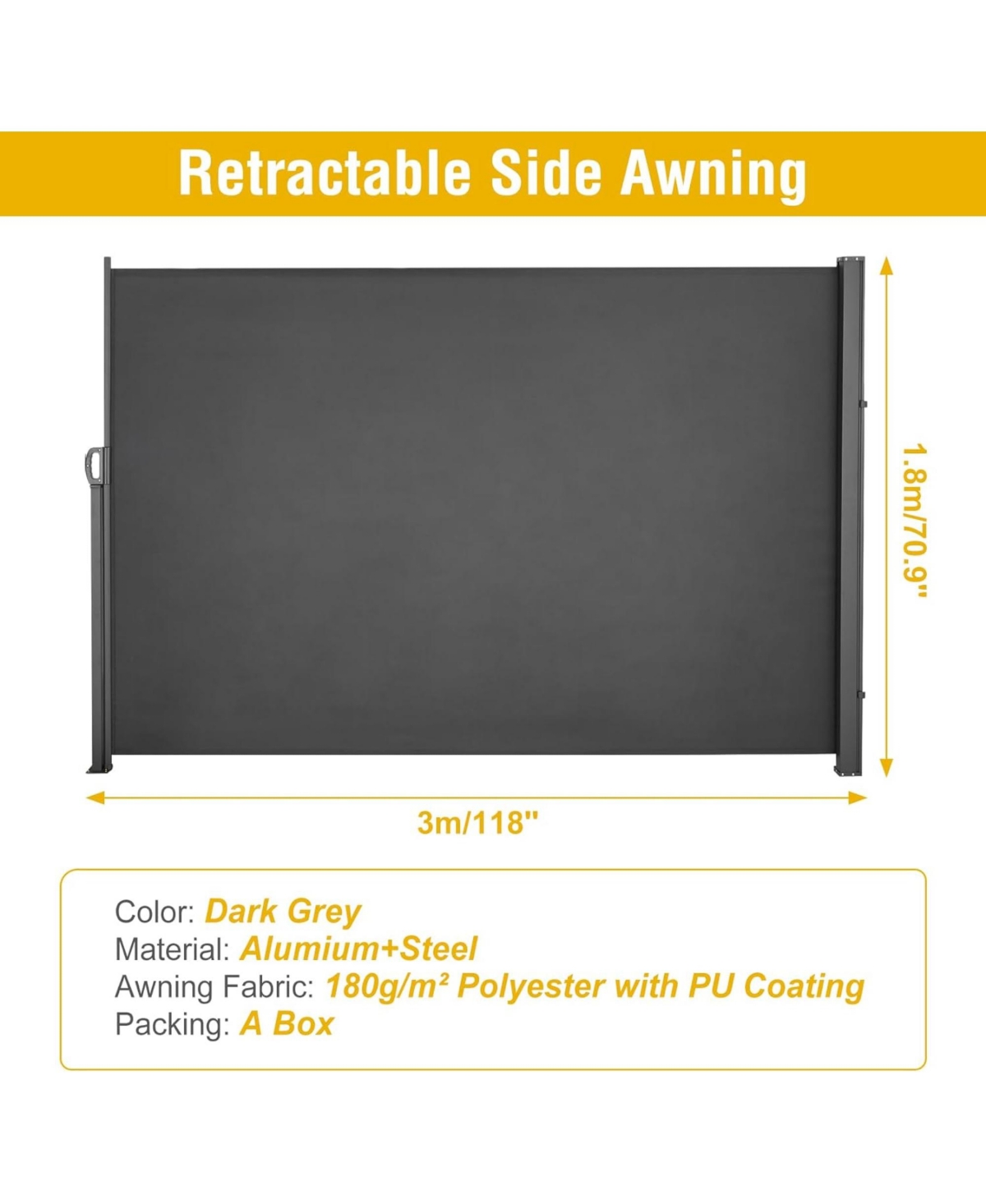gaomon Retractable Side Awning 71