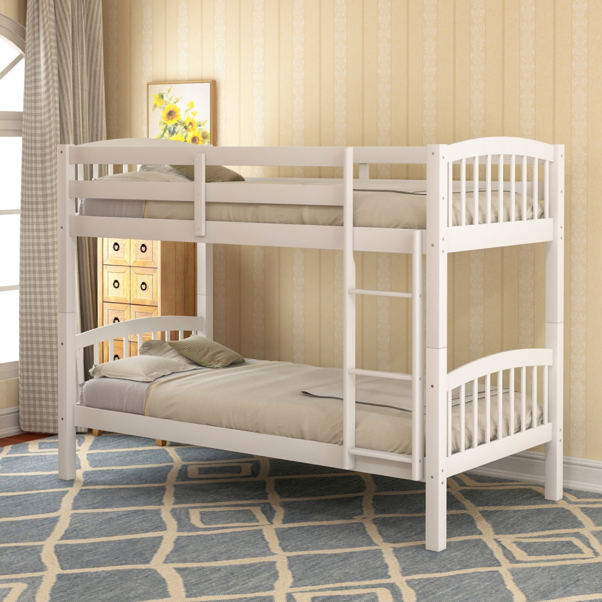 Streamdale Twin Over Twin Bunk Bed With Ladder
